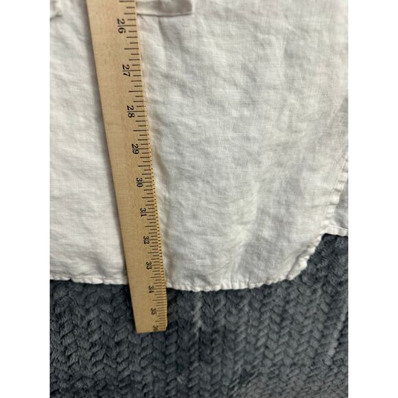 Kleen White 100% Linen Top XL Lagenlook Flowy Beachy Embroidered - Picture 7 of 12